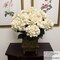 Set of 2: Beige Hydrangea Flower Bushes | 20-Inch | 7 Lifelike Silk Blooms & Foliage | UV Resistant | Indoor/Outdoor Use | Spring & Summer Bushes | Home & Office Decor